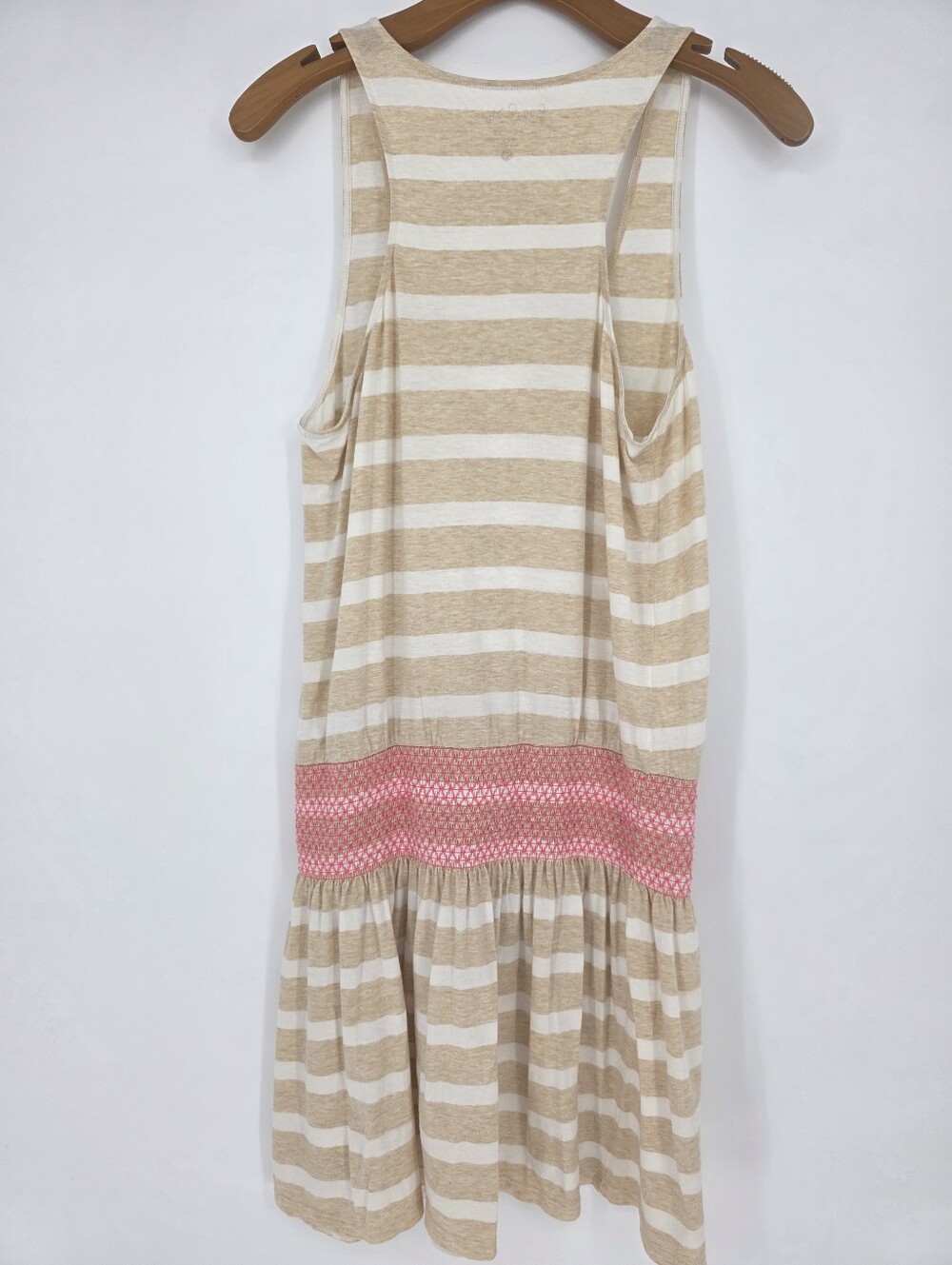 Lilly Pulitzer Striped Sleeveless Drop Waist Dress Medium Pink Beige - Picture 3 of 9